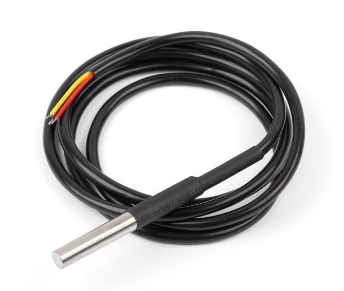 Temperatuur sensor digitaal 1-wire dallas waterdicht DS18B20 1m kabel (optie voor extra kabellengte)